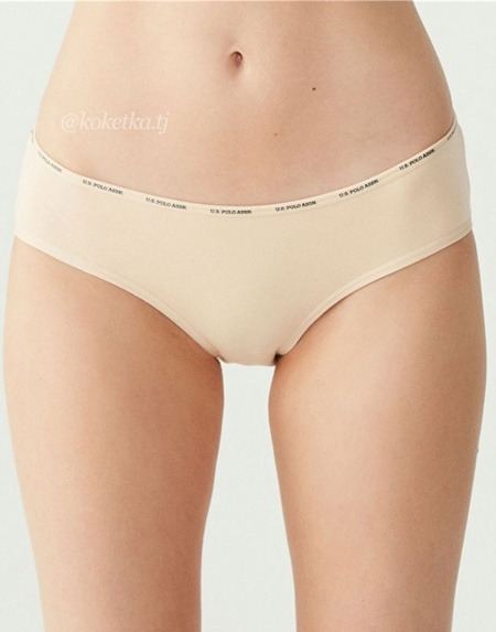 Набор трусиков — cлип от U.S. POLO ASSN (черный, бежевый, белый, фуксия, черный - 5 шт)
