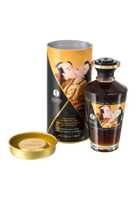 Съедобное массажное масло Shunga Creamy Love Latte, разогревающее, «Любовный крем латте», 100 мл