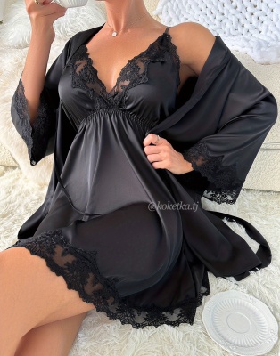 Нежная сорочка с халатом