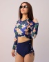Купальник раздельный с цветочным принтом