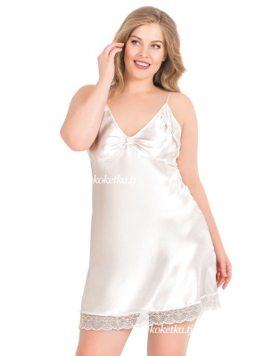 Атласная сорочка с халатом  (XXL, 3XL, 4XL)