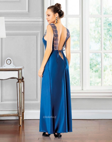 Атласная сорочка с халатом