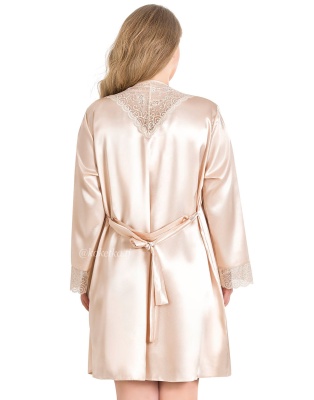 Атласная сорочка с халатом (XXL, 3XL, 4XL)