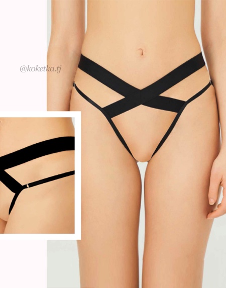 Эротические трусики (чёрный, красный)