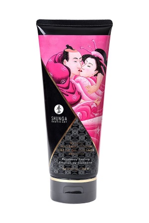 Съедобный массажный крем Shunga Raspberry Feeling, малина, 200 мл